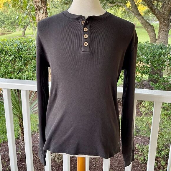 Burt’s Bees Baby 4 button Henley Shirt. Medium. Black. - Picture 5 of 5